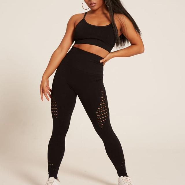 Thumbnail: Women Seamless Leggings High Waist Elastic Yoga Pants Gym Running