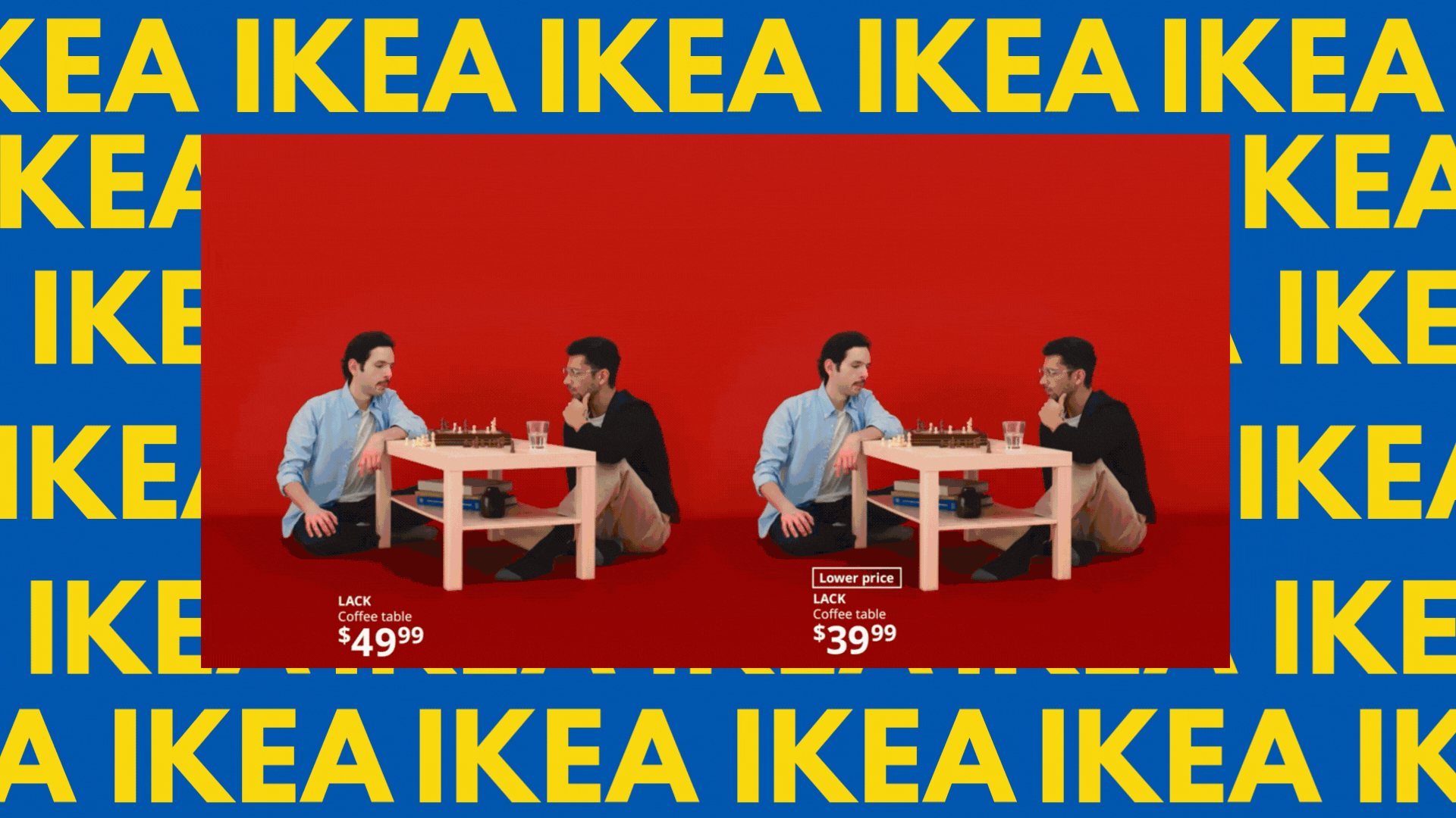Gif of Ikea with large letters "Ikea Meeting Consumer Needs Without Price Increase"