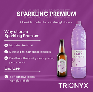 Sparkling Premium is Mosaico’s one-side coated label paper