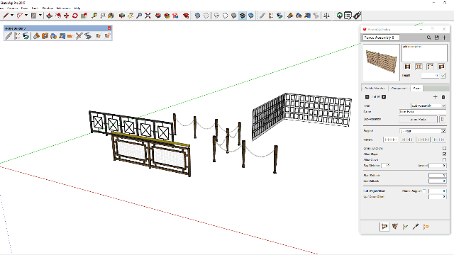 GIF of sketchup plugin profile builder of making fences