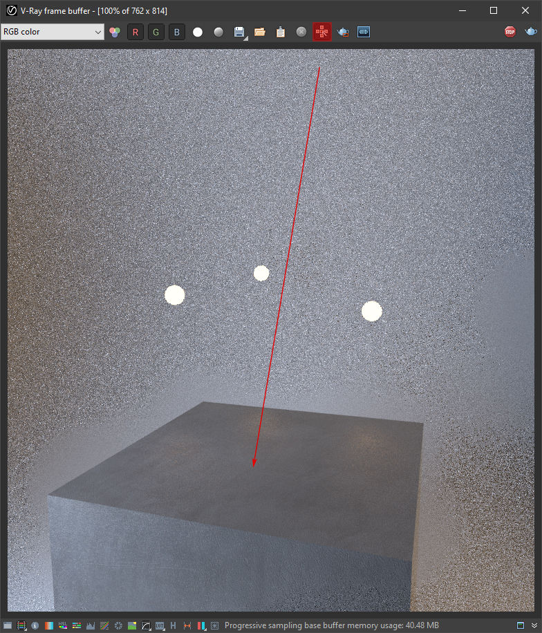 looking at result of material in vray