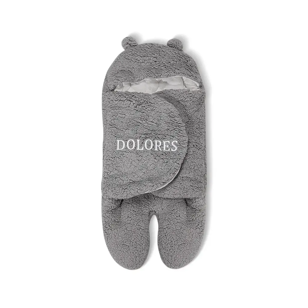 Personalized Name Bear Design Baby Swaddle, Infant Sleeping Sack, Soft Baby Swad