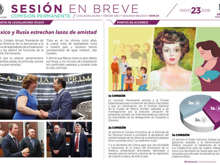 Senado de la República, Sesión en Breve 23 de mayo