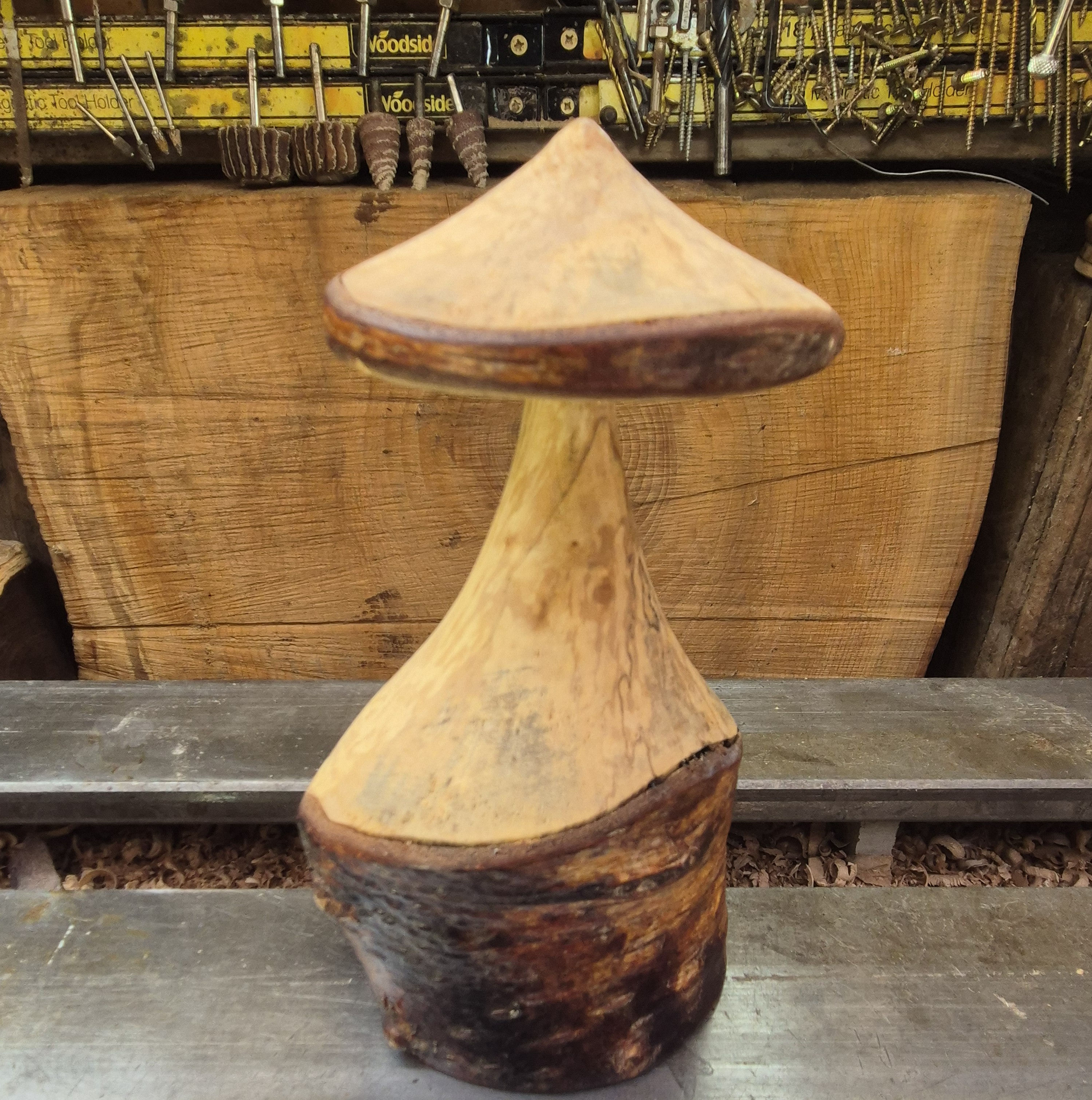 Silver Birch • Spindle‑Turned Live‑Edge Form