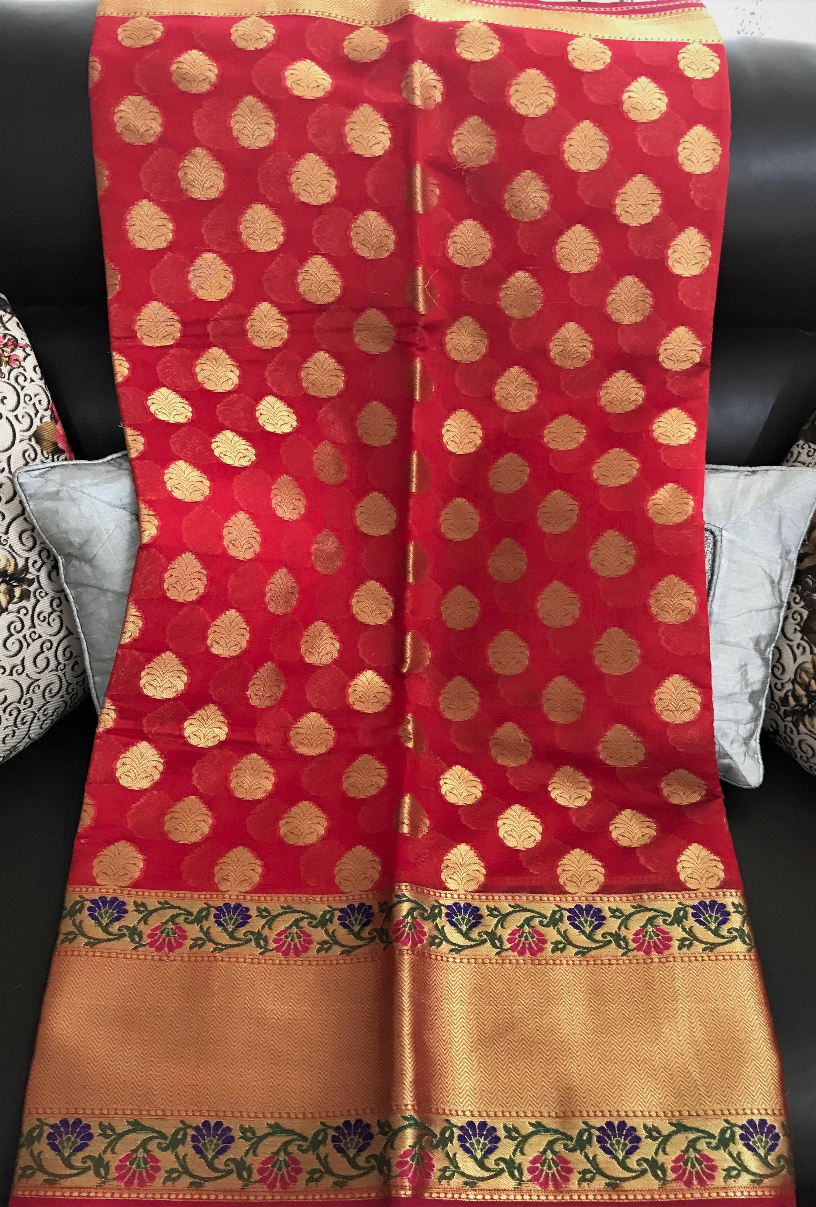 Chanderi Meenakari Silk Saree
