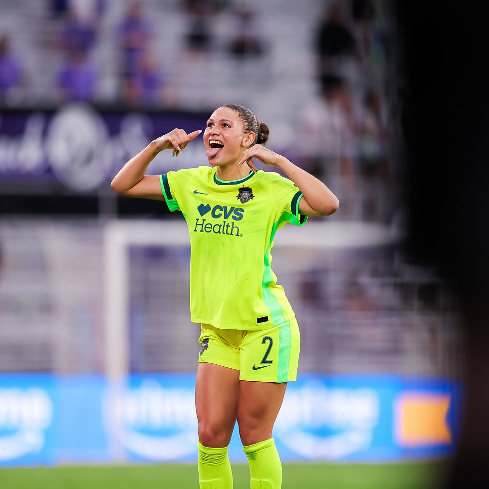 Trinity Rodman celebrates her 3rd goal in three matches as the Washington Spirit defeated the Orlando Pride Saturday afternoon. Photo Credit: NWSL