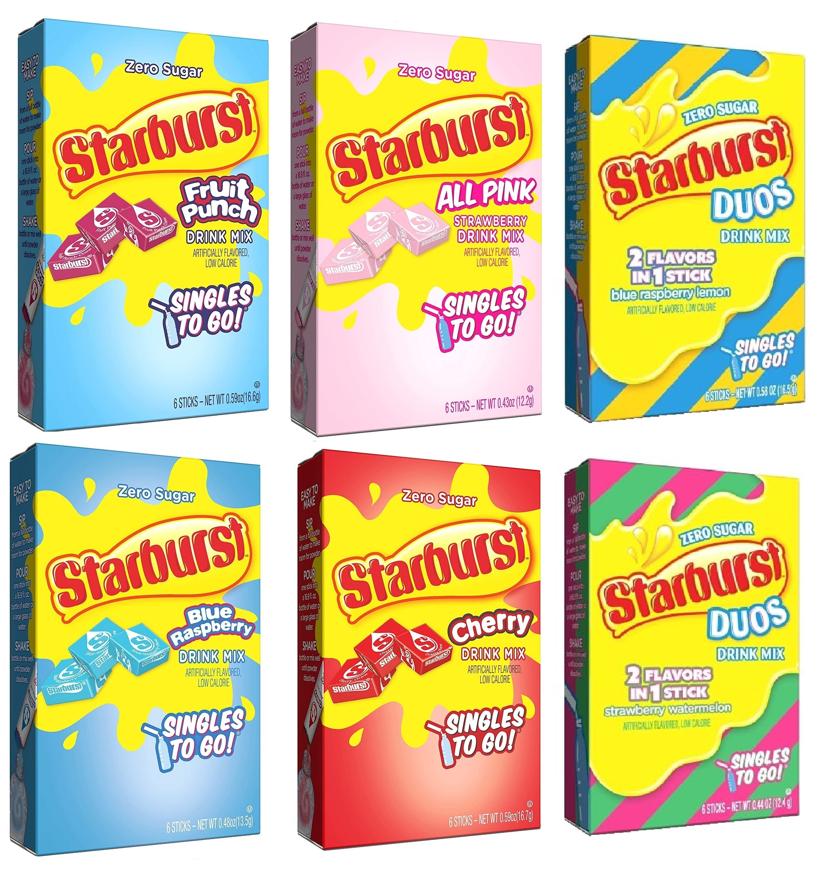 Starburst Singles To Go Drink Mix (6 Boxes X 6 Servings)