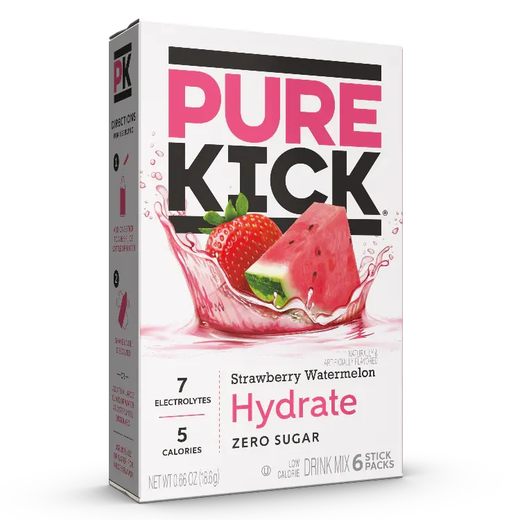Thumbnail: Pure Kick Hydrate - Sugar Free Drink Mix -  6 Servings - 5 Flavour Choices