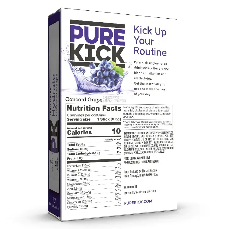 Thumbnail: Pure Kick Hydrate - Sugar Free Drink Mix -  6 Servings - 5 Flavour Choices