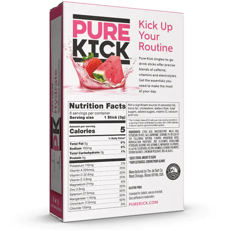 Thumbnail: Pure Kick Hydrate - Sugar Free Drink Mix -  6 Servings - 5 Flavour Choices