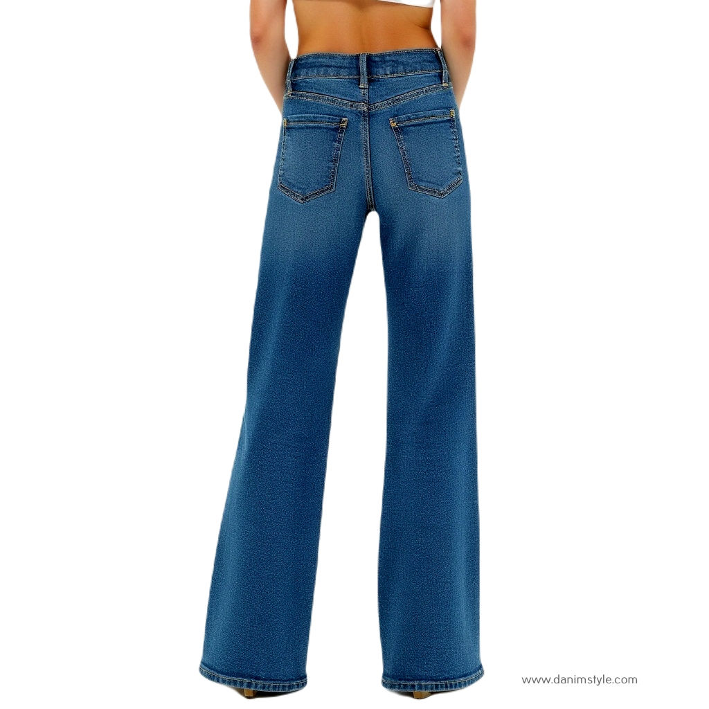 Danim High Waisted Denim Ladies Jeans (Navy-Blue)