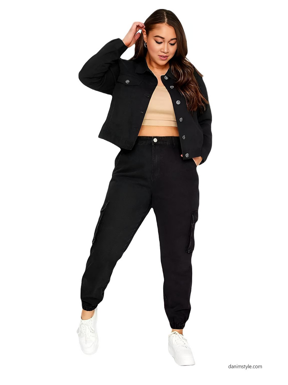 Thumbnail: Denim Mario Ladies Jacket,(Black)