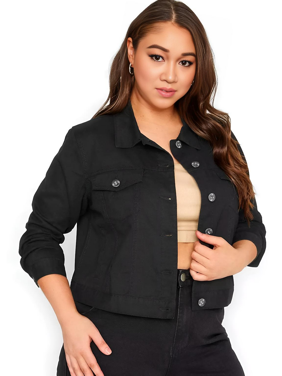 Thumbnail: Denim Mario Ladies Jacket,(Black)