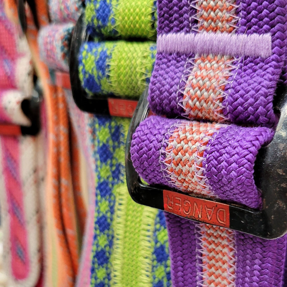 Thumbnail: Sustainable belts handmade from retired climbing ropes similar to the climbing rope belts madebyscavenger & dirtbags climbing