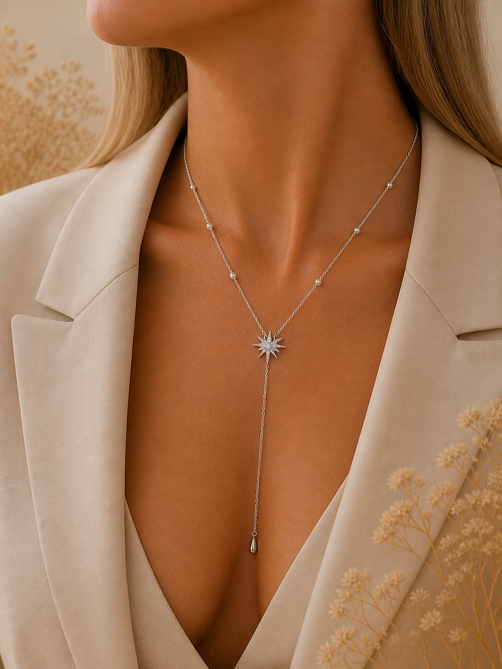 Thumbnail: Solara Grace Necklace(Silver)
