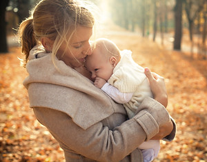 Mother and Baby in Autumn