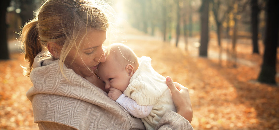 Mother and Baby in Autumn