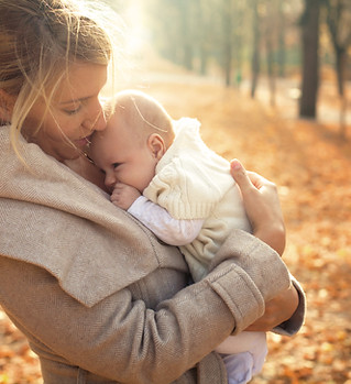 Mother and Baby in Autumn