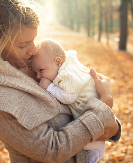 Mother holding infant