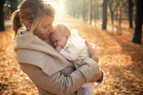 Mother and Baby in Autumn