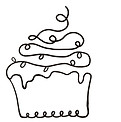 cupcake line drawing
