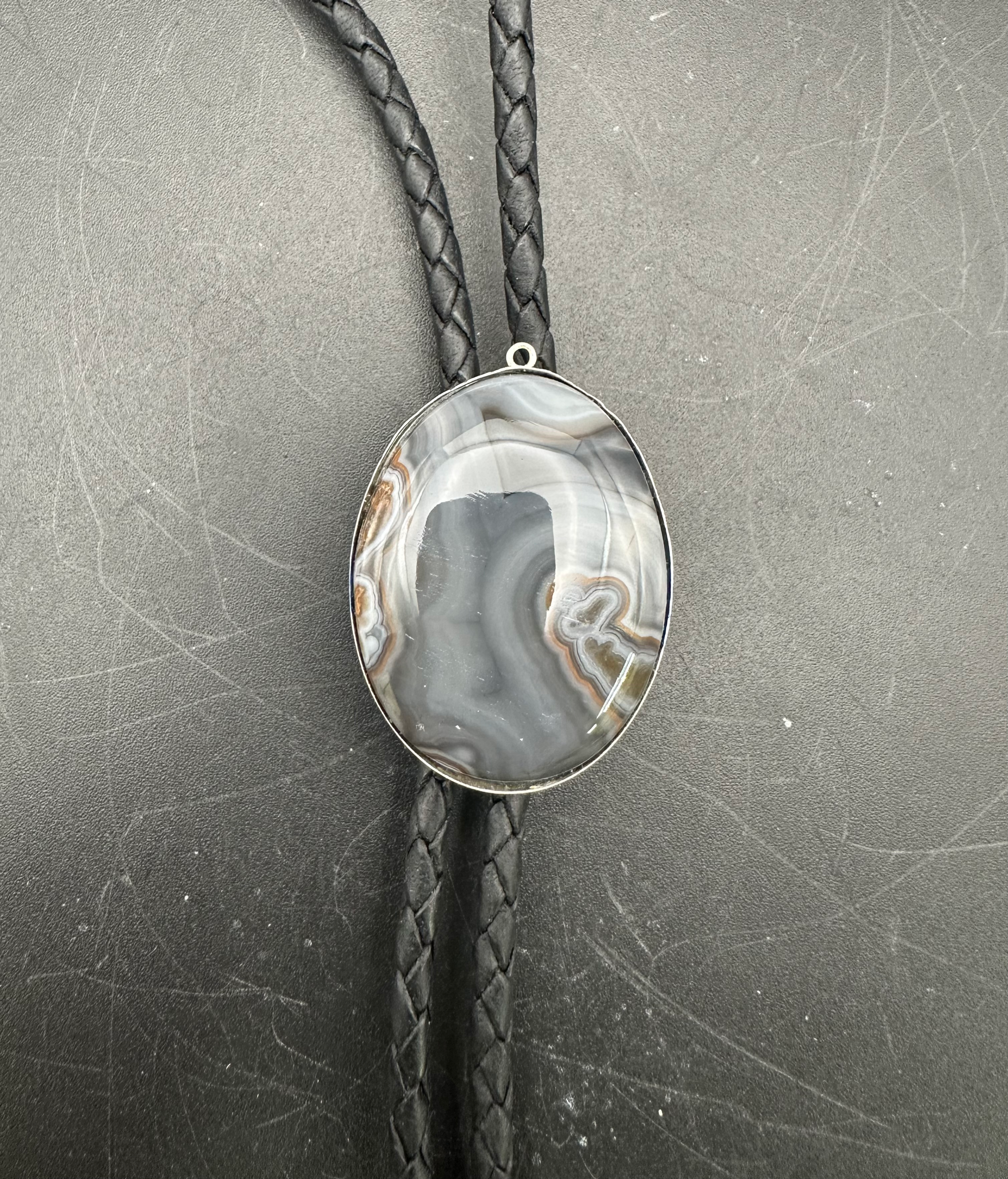 Kentucky Agate Bolo in a Sterling Silver Bezel