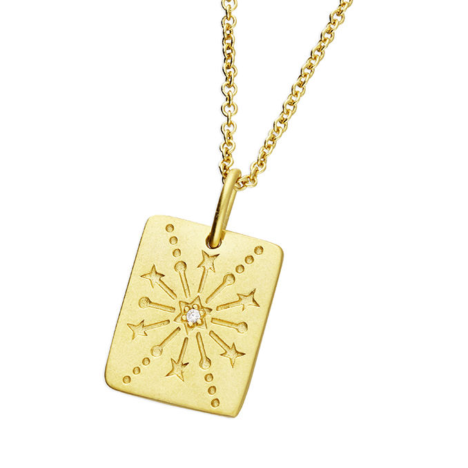 Silver & gold vermeil crystal starburst necklace