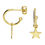 Thumbnail: Silver & gold vermeil stud star hoops