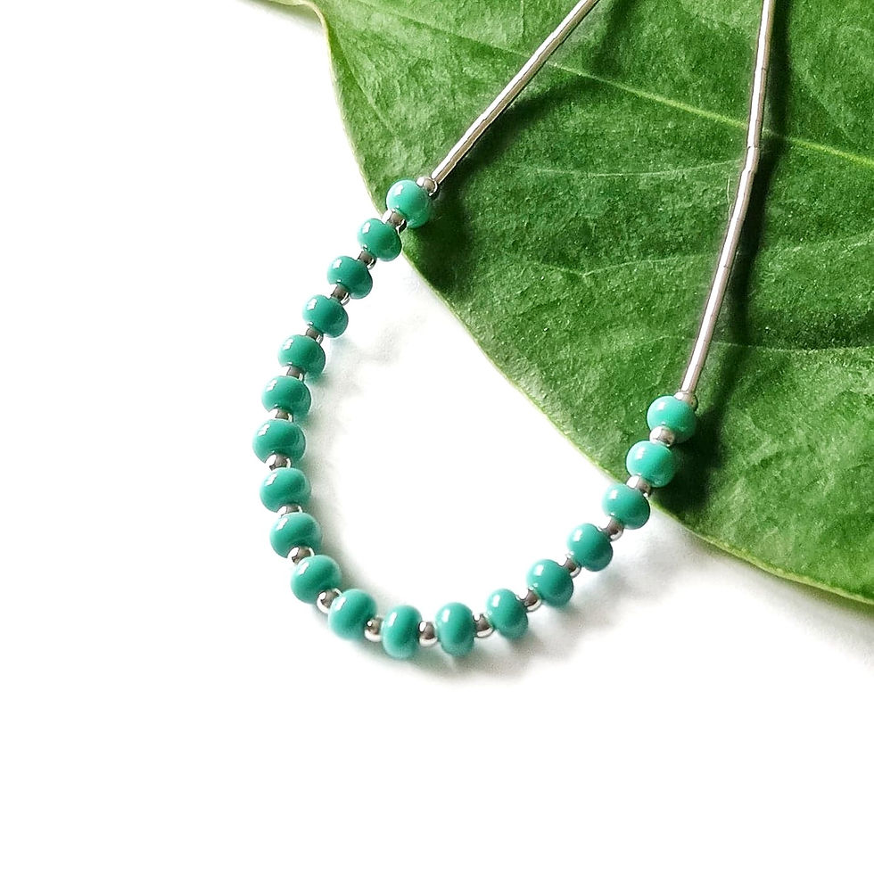 Silver & Turquoise alternating bead necklace