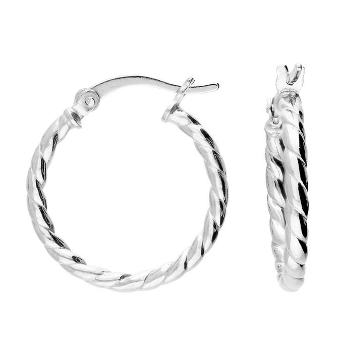 Silver twist hoops 20mm size