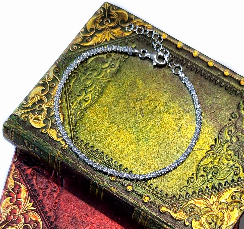 Silver & faceted crystal tennis bracelet