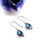 Thumbnail: Silver & opalite flower bud earrings