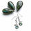 Thumbnail: Silver & abalone entwined leaf earrings
