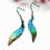 Thumbnail: Titanium rainbow feather earrings 