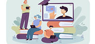 Tiny students learning online lesson via laptop.jpg