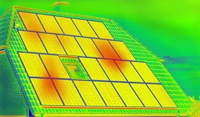 Solar panel cleaning with a telescopic water-fed pole system for streak-free results.