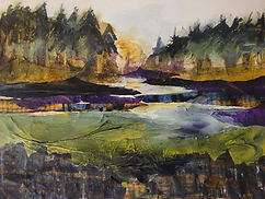 Mixed media artwork of Skagit Flats