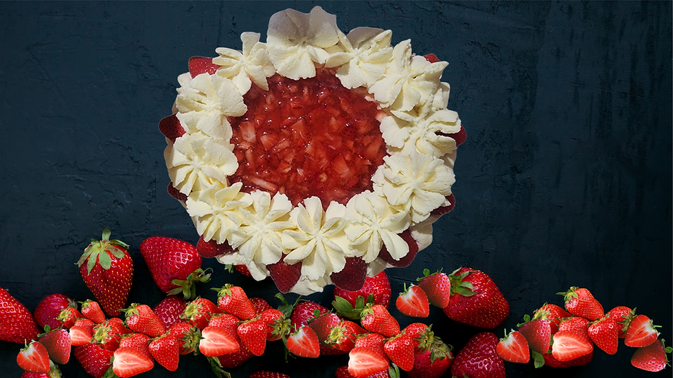 strawberries black background