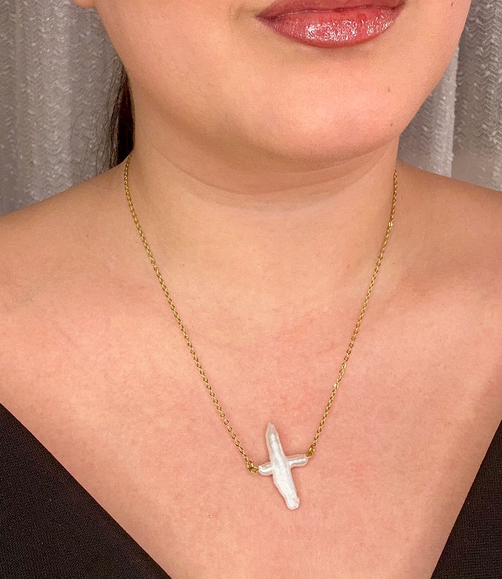 Μικρογραφία: Pearl Cross Κολιέ 