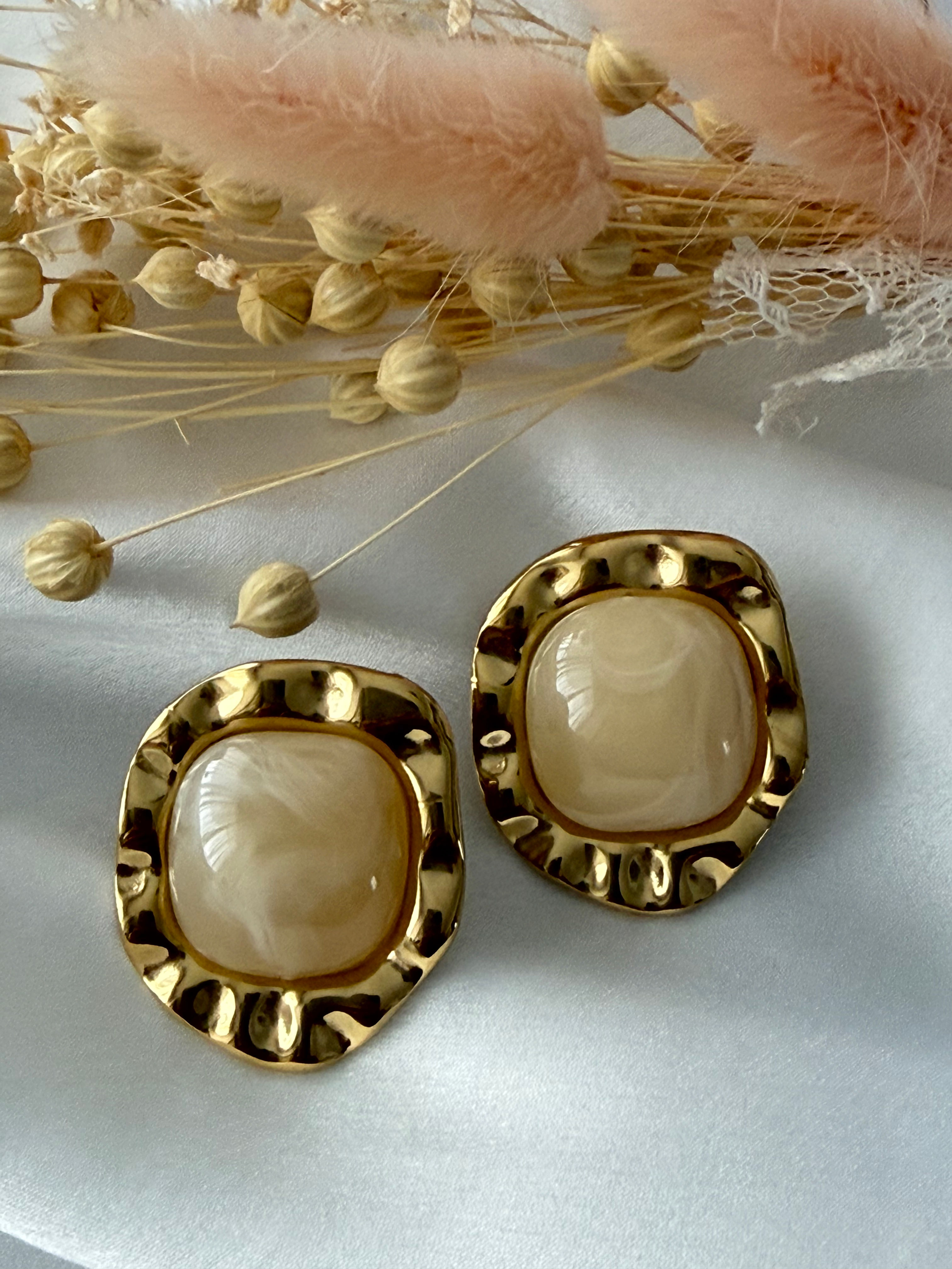 Beige Gelato Σκουλαρίκια 