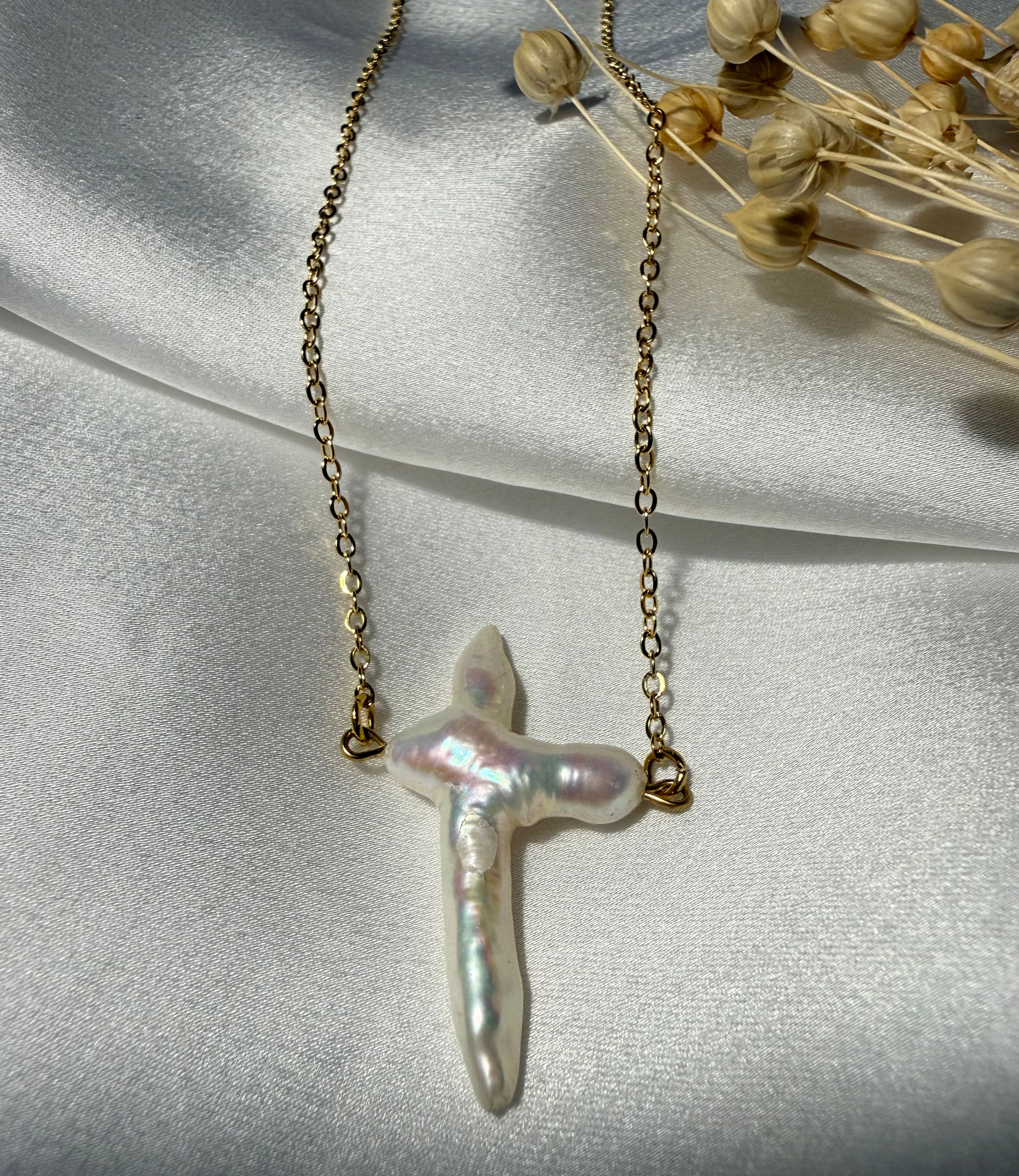 Pearl Cross Κολιέ 