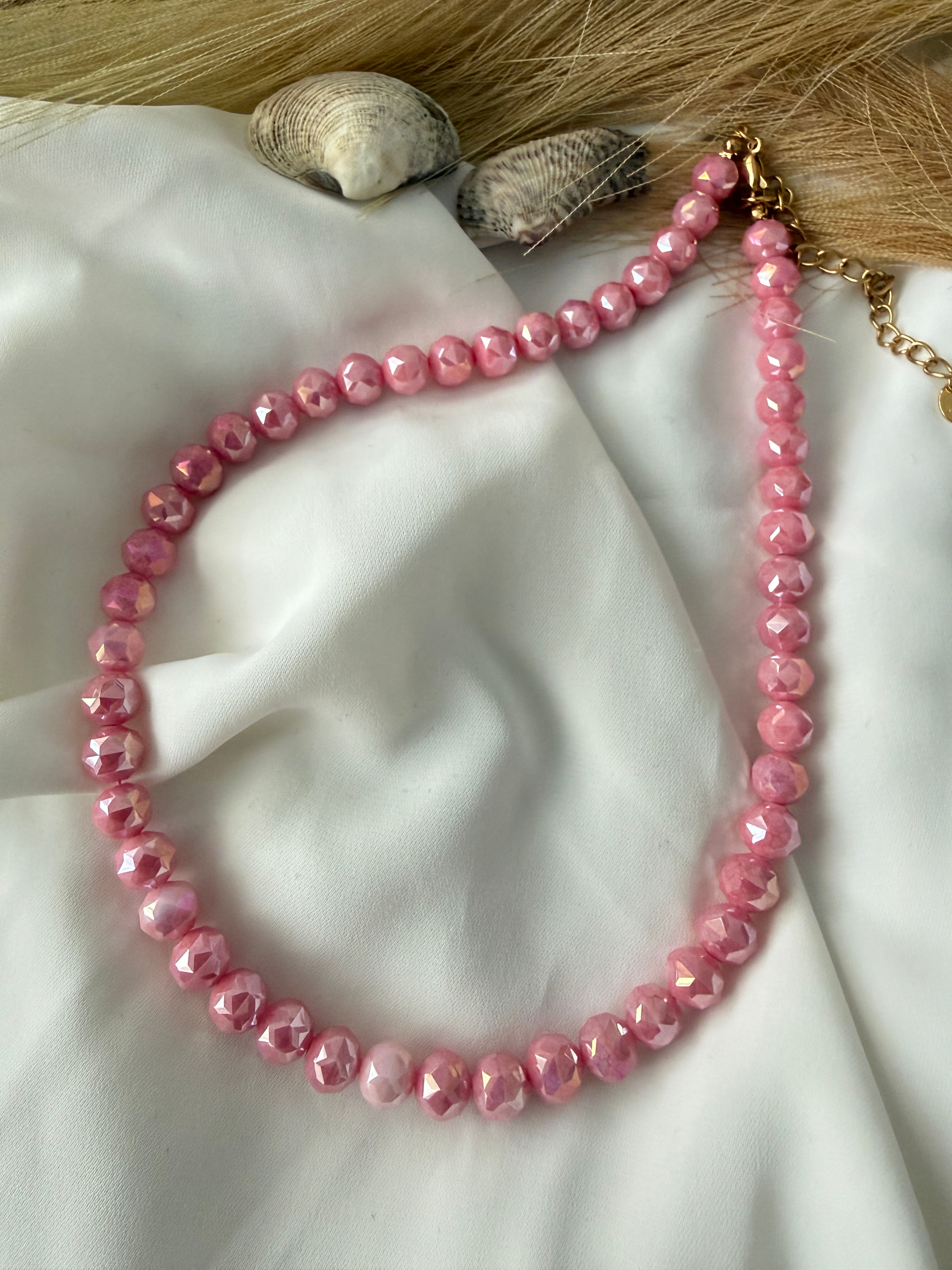 Pink Coral Mermaid Κολιέ 