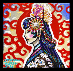 "Princess Akanase"
Acrylic on Canvas
8 inches x 8 inches
2021
-Donation to the Broward Art Guild for their "8x8 Fundraiser" and is currently in sale at the gallery for $50.00 as per the Donation Exhibit.