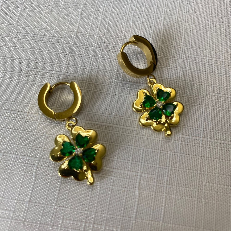 Thumbnail: Clover Necklace & Huggie Drop Hoops