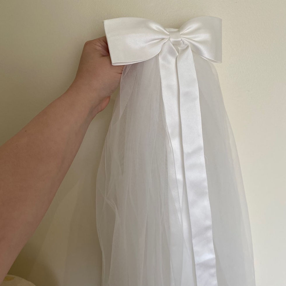 Thumbnail: Satin Bow Thick Veil
