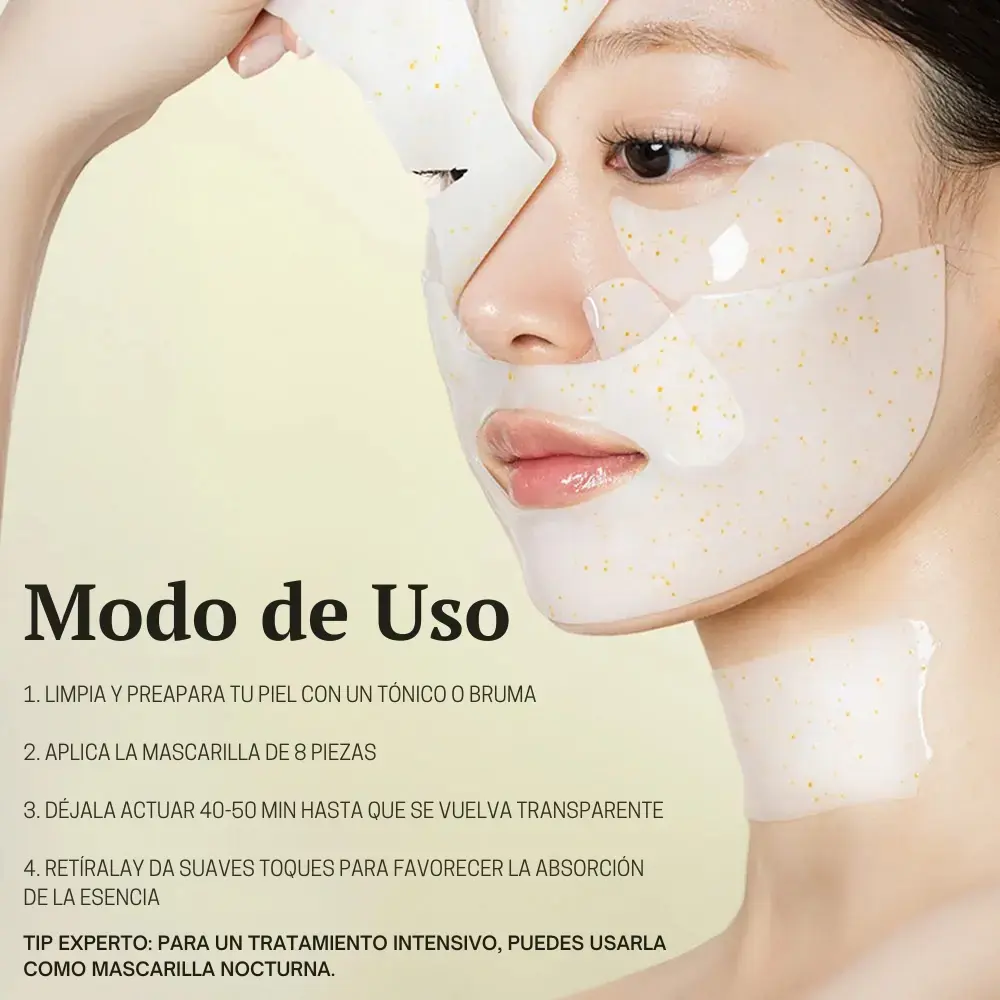 Modo de uso de la mascarilla hidrogel d'Alba para rostro y cuello