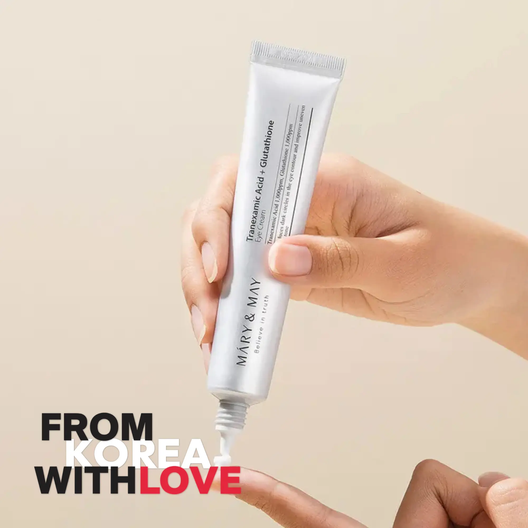 Contorno de ojos Mary & May con TXA y glutatión para ojeras y tono apagado