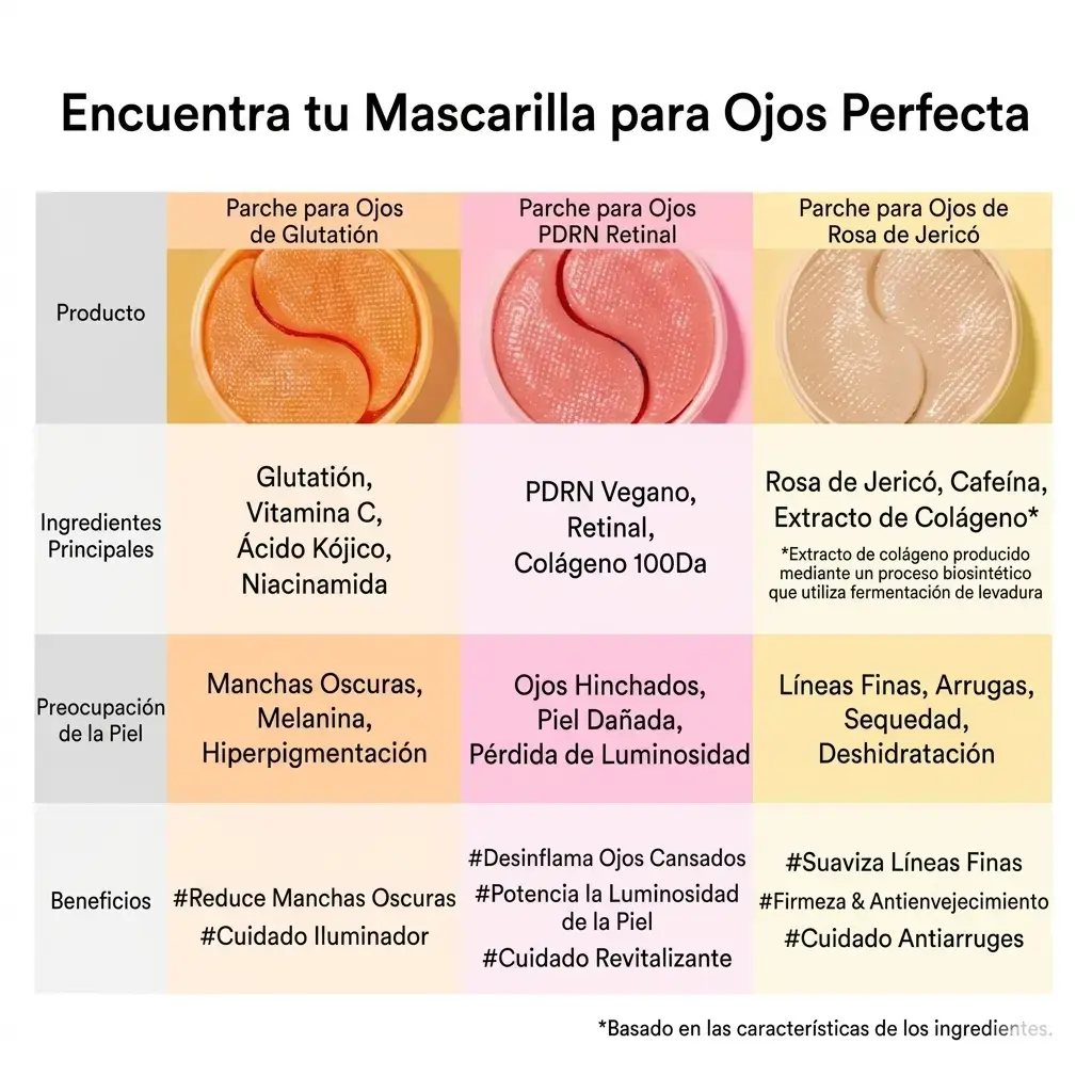 Comparativa de parches Abib para ojos según necesidad: luminosidad, firmeza, hidratación o efecto calmante