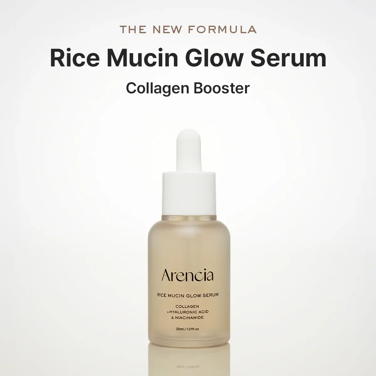 Fórmula con 60% arroz fermentado y niacinamida para tono uniforme – Arencia Rice Mucin Glow Serum