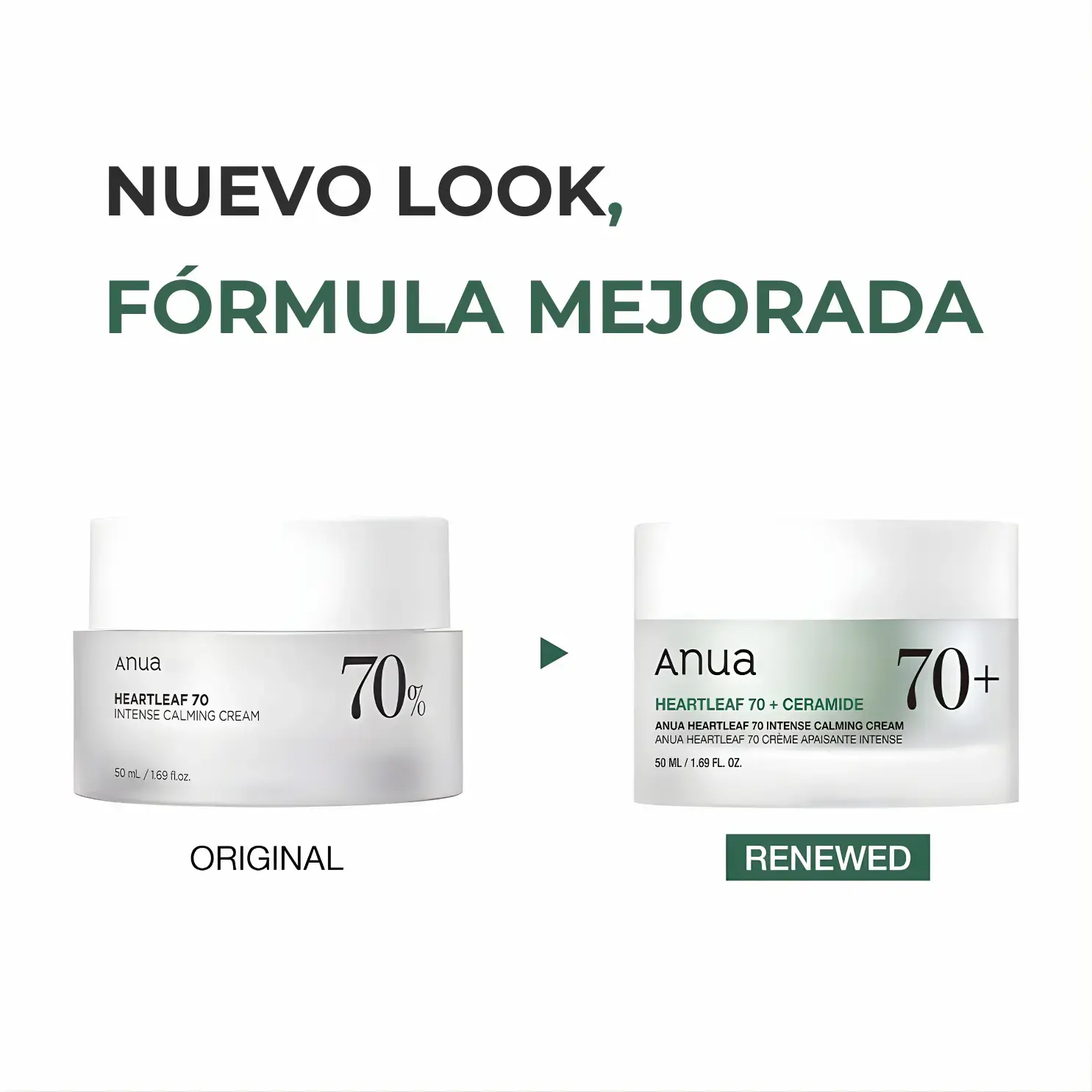 Formulad mejorada Anua Heartleaf 70 % + Ceramide Intense Calming Cream